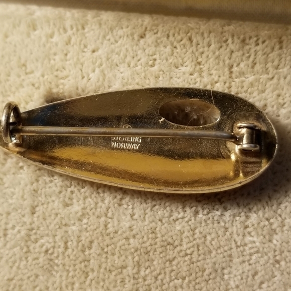 VINTAGE ivar holth sterling guilloche brooch - Picture 4 of 8